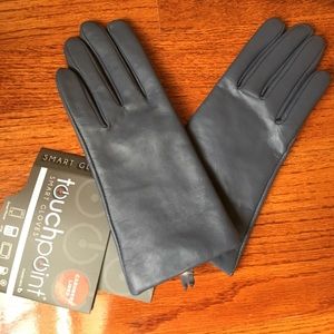 Smart leather/cashmere gloves